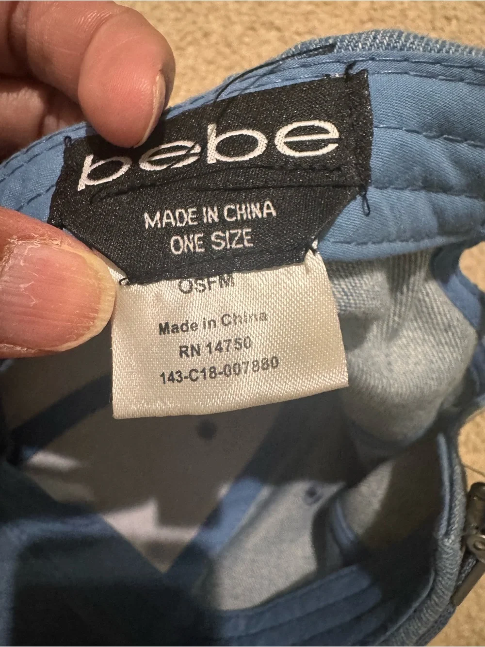 Bebe Denim Floral Baseball Cap